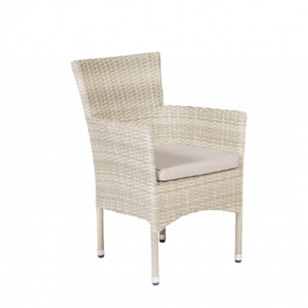 Stapelstoel Champagne, met kussen light taupe