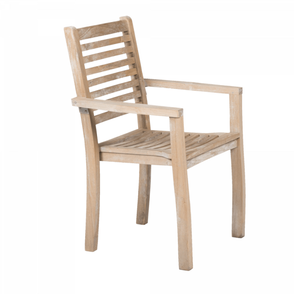 Gebruikte set 4 teakhouten stoelen + tafel 90x90 cm. - Afbeelding 2