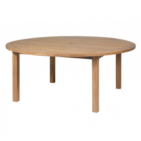 misdrijf Knop Meevoelen Tafel Elzas (large) rond 180 cm. Teakhout – Horeca Terras Service