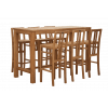 Bartafel/rooktafel 180x70 cm met 6 krukken, teakhout