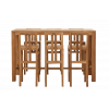 Bartafel/rooktafel 180x70 cm met 6 krukken, teakhout - Afbeelding 2